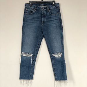 High waste ripped mom jeans